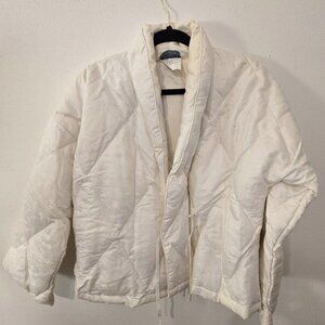 Cuddledown Goose Down-Filled Quilted Jacket Cream S/M